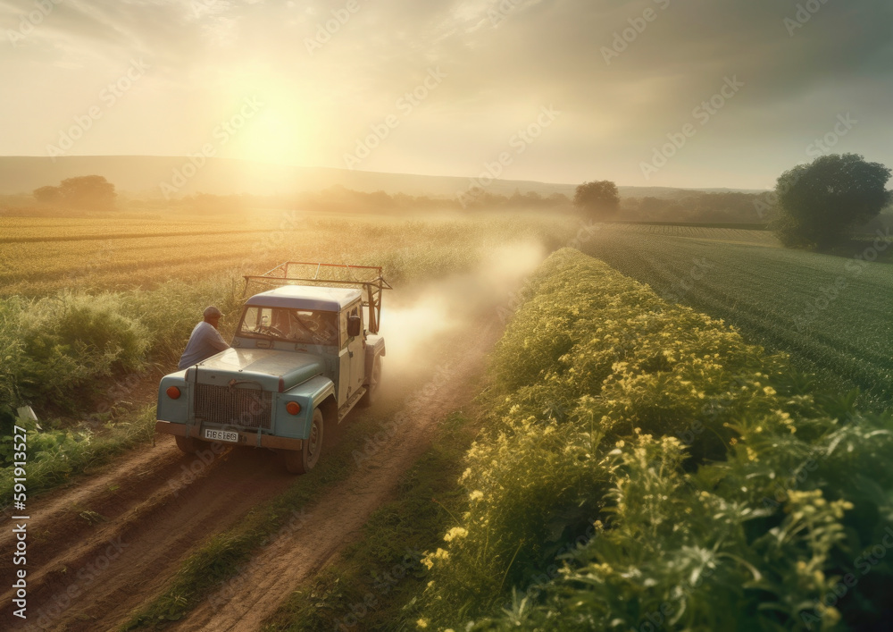 Concept of agriculture and farming in a rural environment. AI generated Concept of agriculture and farming in a rural environment. AI generated