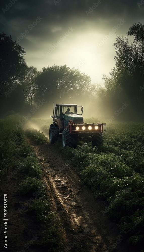 Fototapeta premium Concept of agriculture and farming in a rural environment. AI generated