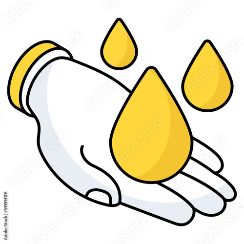 A flat design icon of water care
