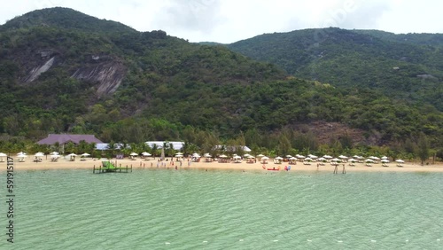 The sea beach on the island. Orchid Island. A tourist destination in the North of Nha Trang in Vietnam. photo