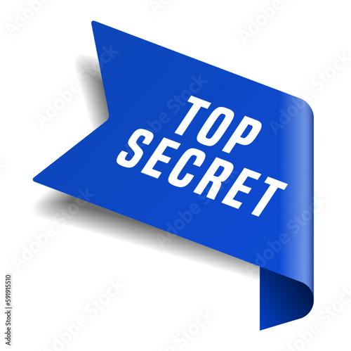 Colorful vector flat design banner top secret. This sign is well adapted for web design.