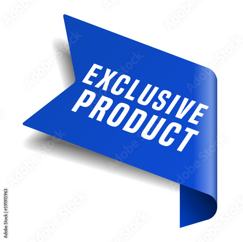 Colorful vector flat design banner exclusive product. This sign is well adapted for web design.