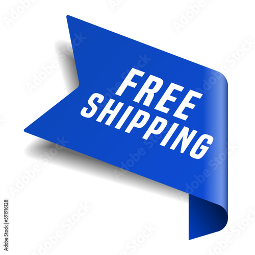 Colorful vector flat design banner free shipping. This sign is well adapted for web design.