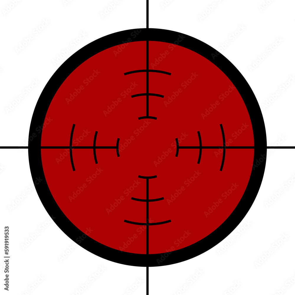 Crosshair, gun sight vector icon. Crosshair, gun sight vector icon.