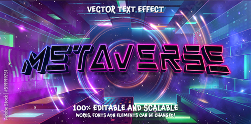 Metaverse concept and virtual world elements. Simulation of the world in virtual reality where you can do everything. VR, AG in Metaverse. 3D Neon Virtual reality gaming banner. 3D Helmet VR. Vector