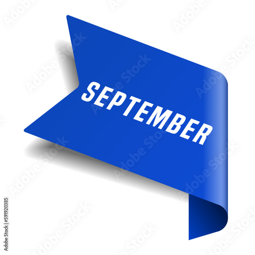 Colorful vector flat design banner september. This sign is well adapted for web design. photo