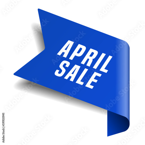 Colorful vector flat design banner april sale. This sign is well adapted for web design.