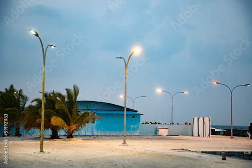 UKULHAS, MALDIVES - JANUARY 2023: street life on Ukulhas island, Maldives