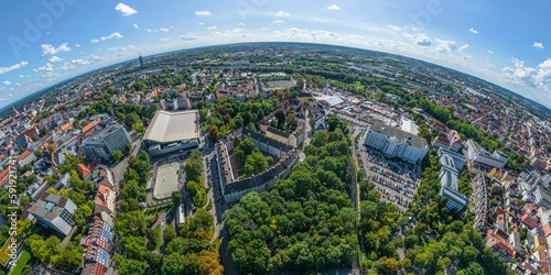 Augsburg aus der Luft  rund um den Senkelbach zwischen Eisstadion und Pl  rrergel  nde