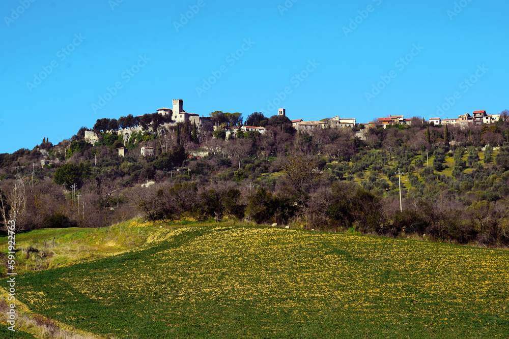 Saturnia, Tuscany, Italy, town skyline