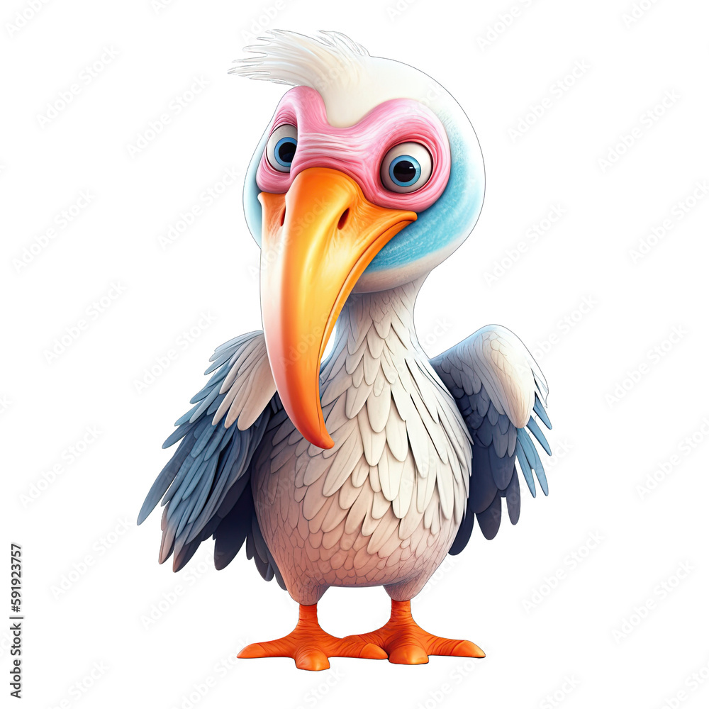 Pelican Illustration on transparent background. Generative AI Pelican Illustration on transparent background. Generative AI
