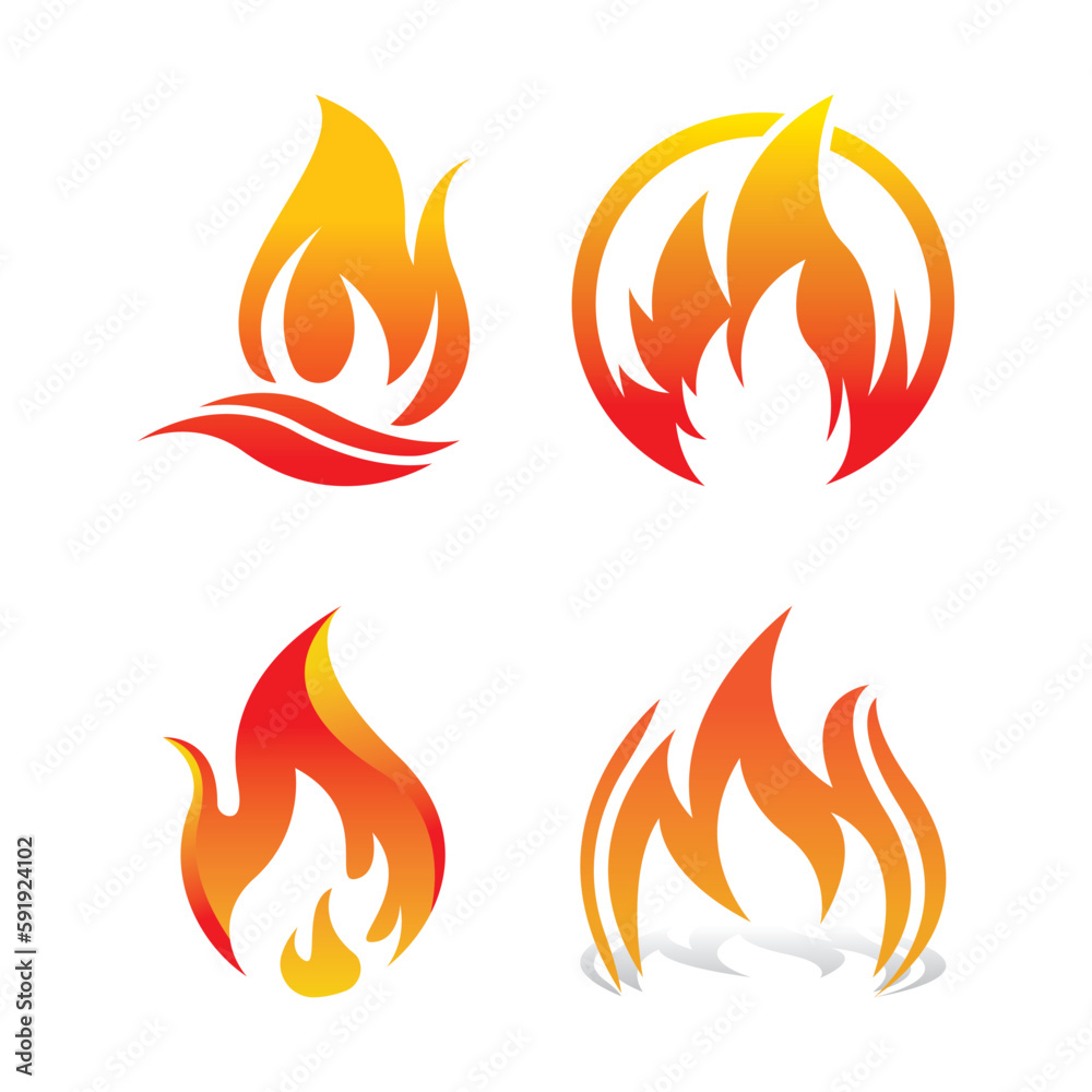 Fire logo design illustration and fire symbol Fire logo design illustration and fire symbol