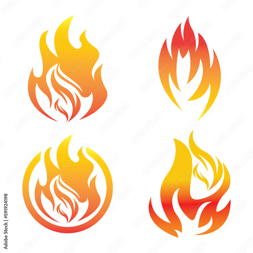 Fire logo design illustration and fire symbol Fire logo design illustration and fire symbol