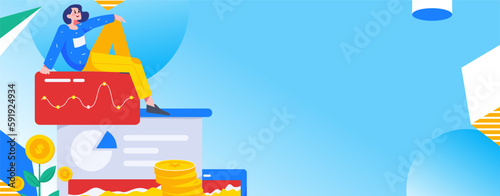 Internet finance and wealth management investment flat vector concept operation hand drawn illustration 