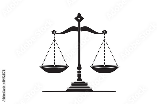 Justice Icon. Vector Illustration of a Lawyer's Scale for Legal Justice Sign	
