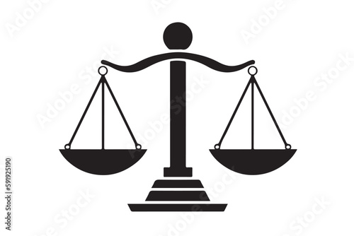 Justice Icon. Vector Illustration of a Lawyer's Scale for Legal Justice Sign	
