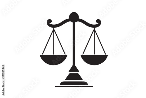 Justice Icon. Vector Illustration of a Lawyer's Scale for Legal Justice Sign	
