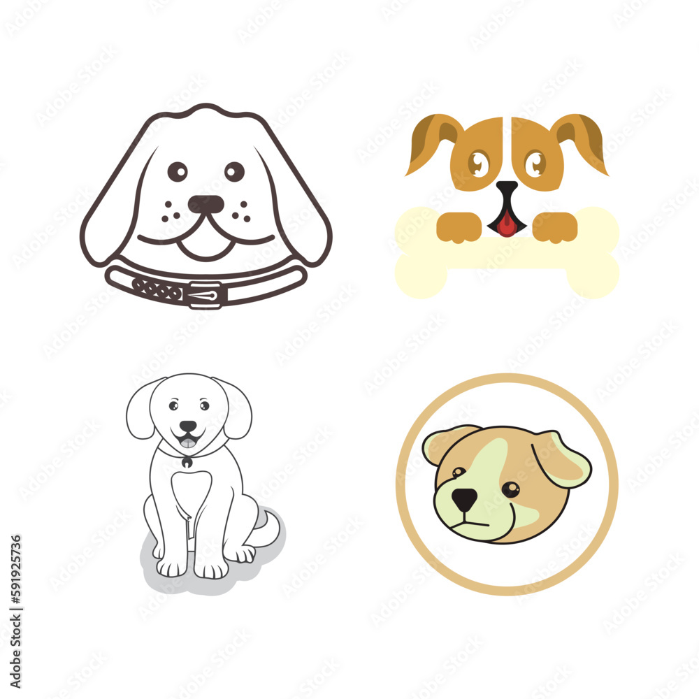 Dog logo vector design icon