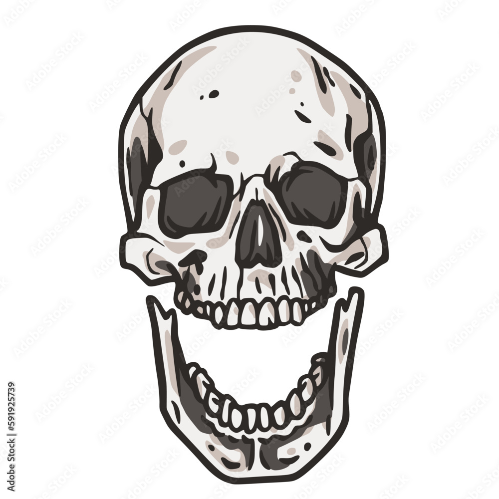 Skull vector for halloween design. Skeleton head or bone brutal skull Skull vector for halloween design. Skeleton head or bone brutal skull