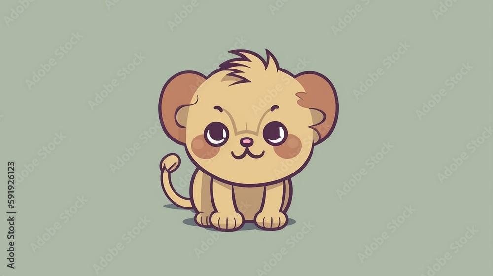 A cute t-shirt featuring a tiny lion Generative AI A cute t-shirt featuring a tiny lion Generative AI