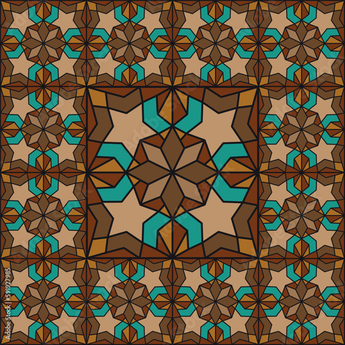 Star themed motif design in original style. Vector illustration.