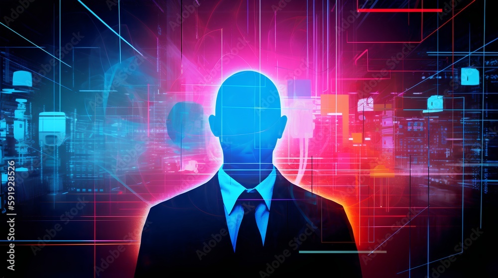 Synthetic media and creative technology concept. AI machine learning