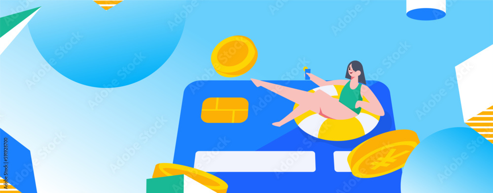 Internet finance and wealth management investment flat vector concept operation hand drawn illustration
