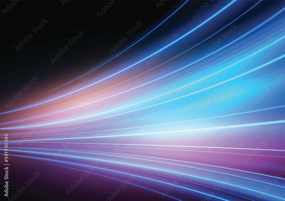 Modern abstract high-speed light motion effect on black background. vector illustration.
