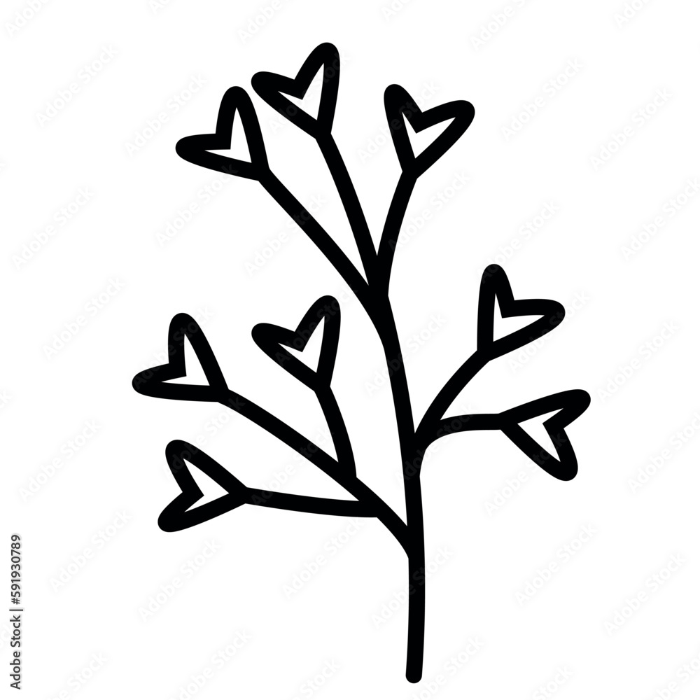 Hand drawn herbal, floral clipart. One line doodle vector. Doodle flower branch, cute and unusual bud, can be used to decorate postcards, business cards or as an element for design Hand drawn herbal, floral clipart. One line doodle vector. Doodle flower branch, cute and unusual bud, can be used to decorate postcards, business cards or as an element for design