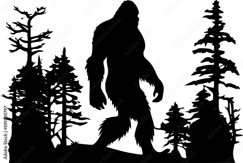 Bigfoot | Minimalist and Simple Silhouette - Vector illustration