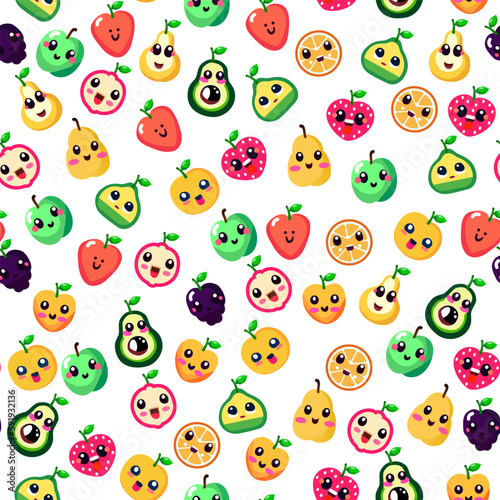 Fruits pattern seamless background vector illustration
