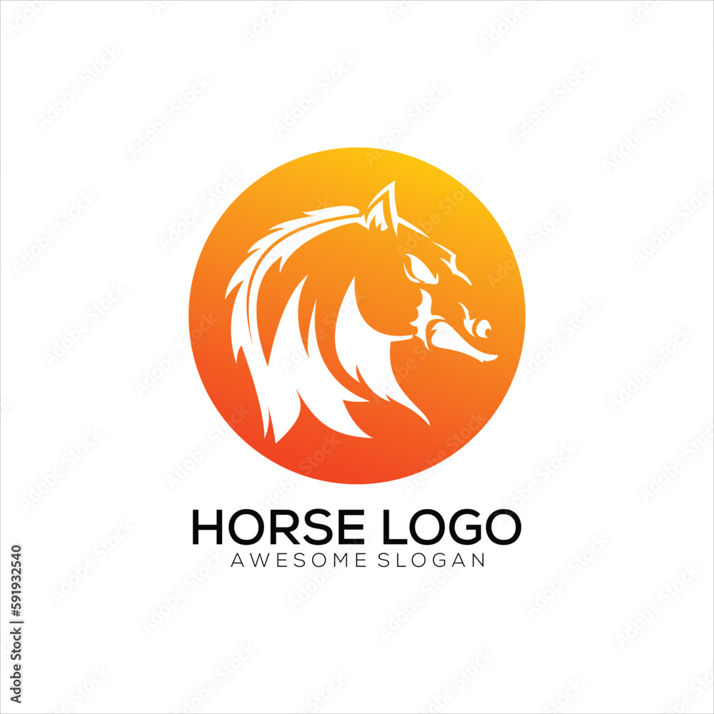 horse icon logo design gradient color