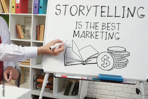 Storytelling is the best marketing is shown using the text