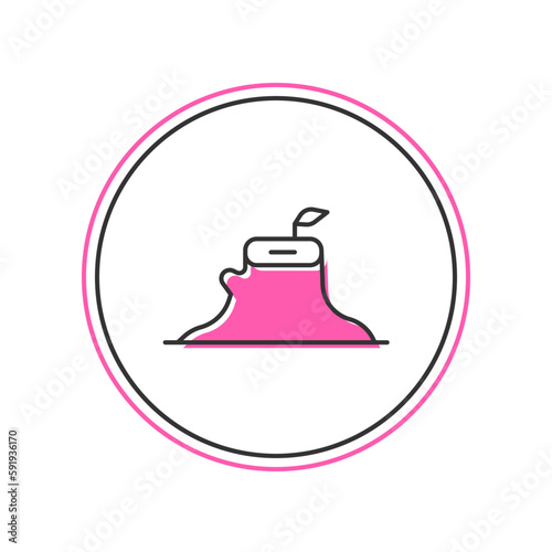 Filled outline Tree stump icon isolated on white background. Vector