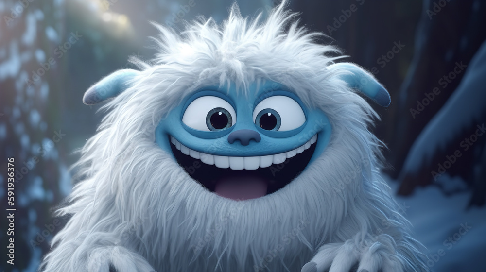 Obraz premium 2D happy Yeti Generative AI