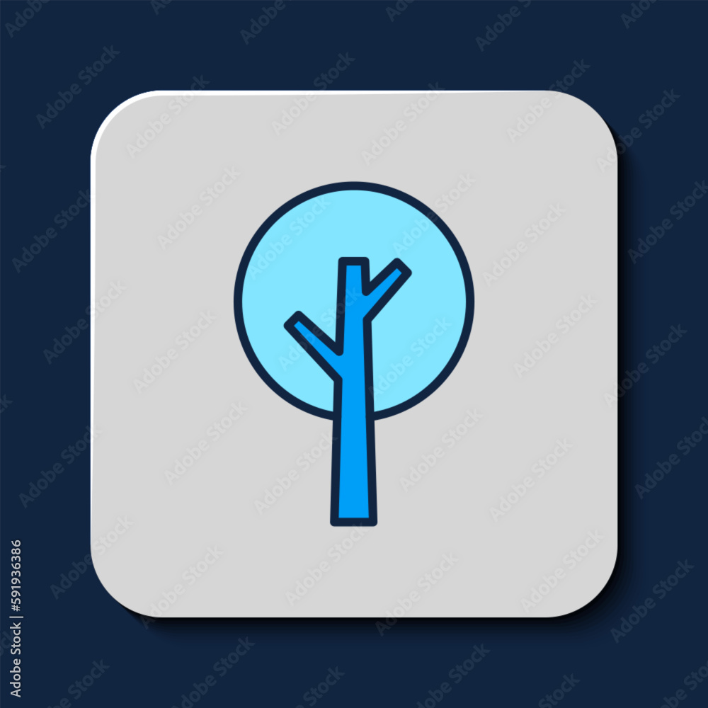 Filled outline Tree icon isolated on blue background. Forest symbol. Vector Filled outline Tree icon isolated on blue background. Forest symbol. Vector