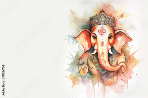 Fotografie, Obraz Hindu Deity, Ganesh, Generative AI