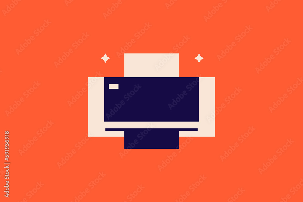 printer  in flat style design. Vector illustration.