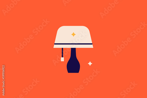 Lamp  in flat style design. Vector illustration.