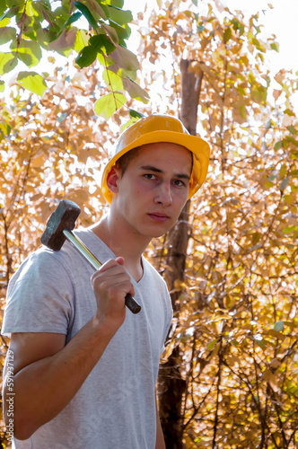 Young Construction Worker Outdoors