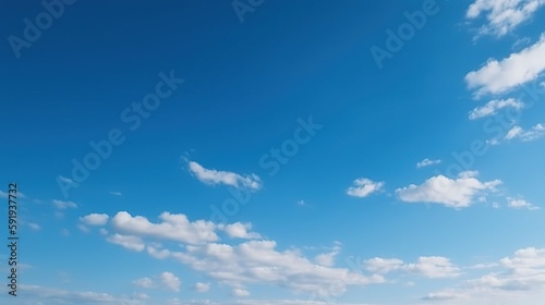 Blauer Himmel mit Wolken und Sonnenschein, friedliche Naturkulisse, entspannte Atmosphäre, malerischen Details, Generative AI 16