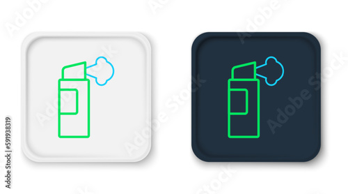 Line Pepper spray icon isolated on white background. OC gas. Capsicum self defense aerosol. Colorful outline concept. Vector