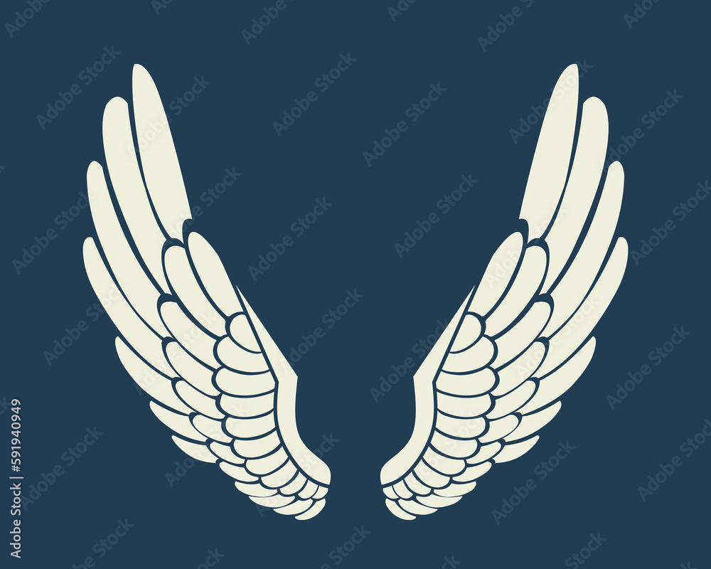 Obraz premium Vector white angel wings design