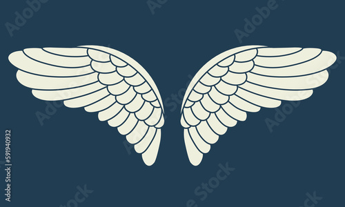Vector white angel wings design