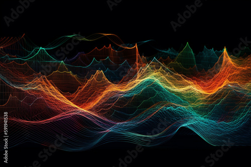 Wave Warp Abstract Background Illustration. Ai Generated