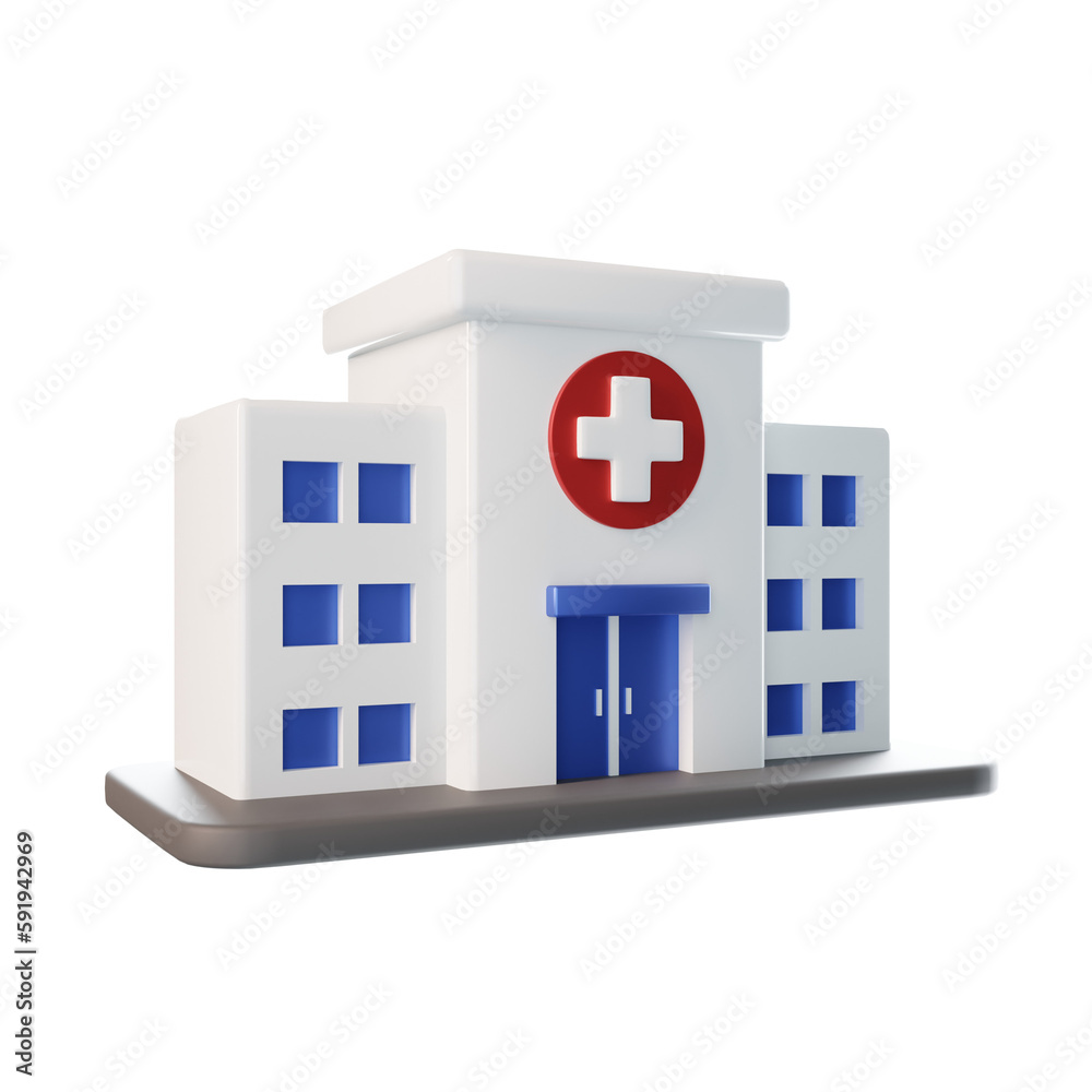 Hospital 3D Icons Set UX UI Web Design Elements 3d rendering 