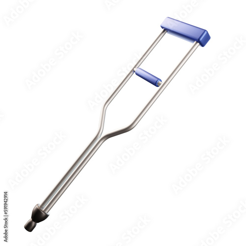 Crutches 3d Icons Set UX UI Web Design Elements 3d rendering 