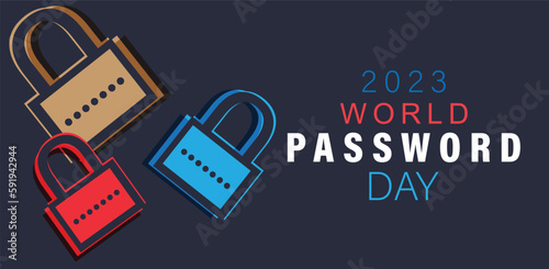 World password Day. Template for background, banner, card, poster