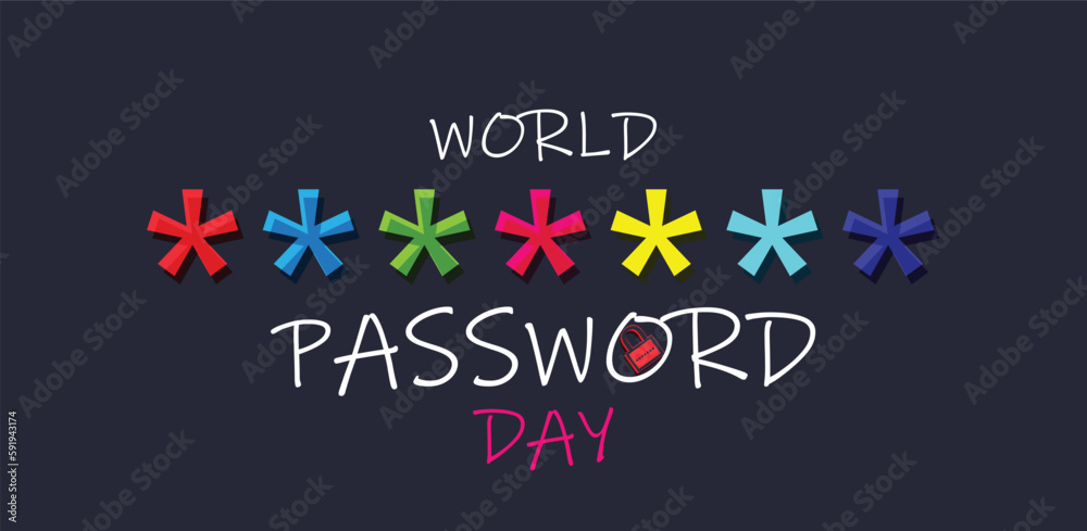 World password Day. Template for background, banner, card, poster
