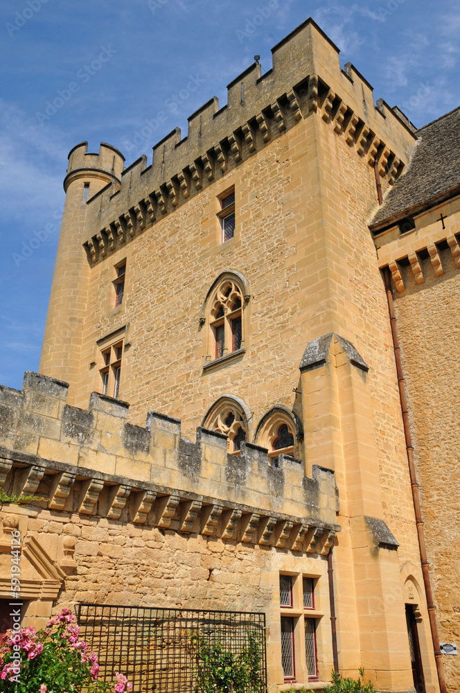 France, picturesque castle of Puymartin in Dordogne